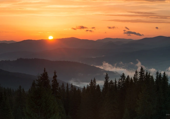 Autumn in the mountains of Ukraine. Carpathians